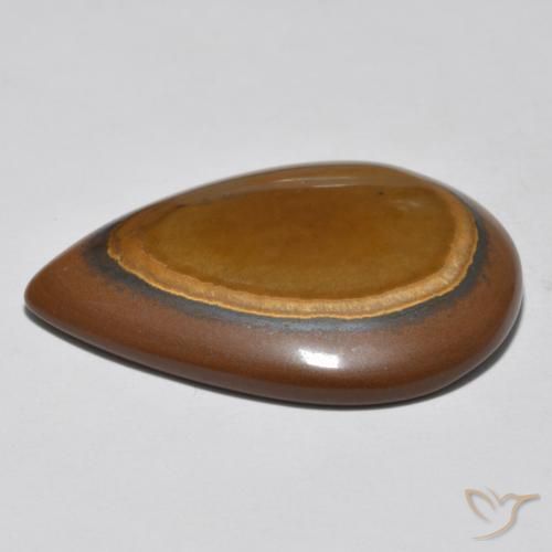 Œil de tigre Brun cèdre naturelle En forme de poire, 34.80 ct, Opaque