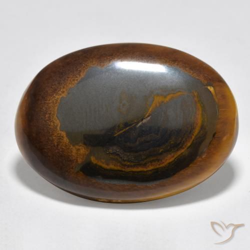Œil de tigre Brun moyen-foncé naturelle ovale, 24.04 ct, Opaque