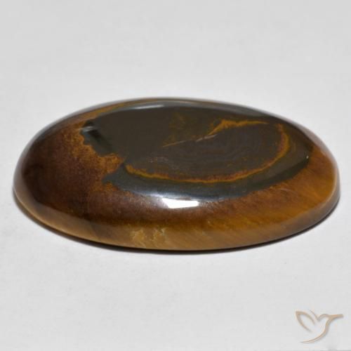Œil de tigre Brun moyen-foncé naturelle ovale, 24.04 ct, Opaque