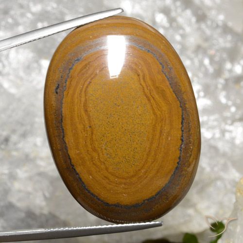 Oeil de Tigre Brun doré naturelle ovale, 63.98 ct, Opaque