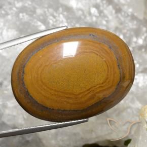 Oeil de Tigre Brun doré naturelle ovale, 63.98 ct, Opaque