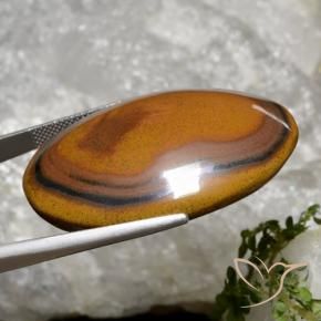 Tiger's eye marron naturelle coupe ovale, 92,65 ct, opaque