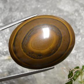 Tiger's eye marron naturelle coupe ovale, 89,36 ct, opaque