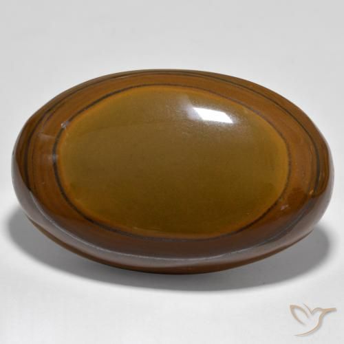 Oeil de Tigre Brun moyen naturelle ovale, 93.95 ct, Opaque