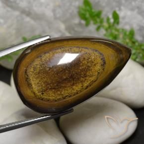 Œil de tigre Brun rugueux naturelle En forme de poire, 59.01 ct, Opaque