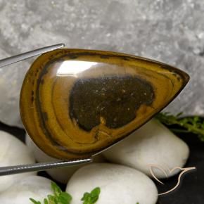 Œil de tigre Brun moyen-foncé naturelle En forme de poire, 52.90 ct, Opaque