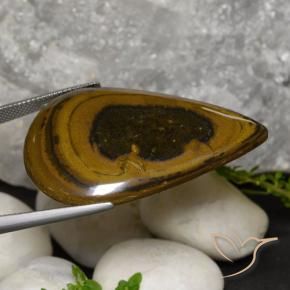 Œil de tigre Brun moyen-foncé naturelle En forme de poire, 52.90 ct, Opaque