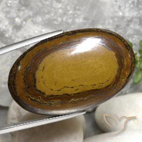 Œil de tigre Marron chaud naturelle ovale, 51.22 ct, Opaque