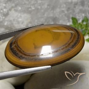 Œil de tigre Brun moyen-foncé naturelle ovale, 59.70 ct, Opaque