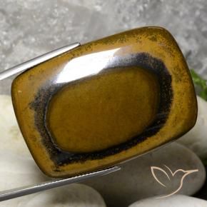 Œil de tigre Marron chaud naturelle Coussin, 98.03 ct, Opaque