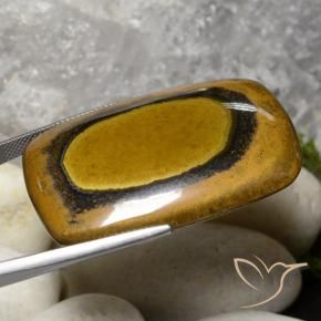 Œil de tigre Marron chaud naturelle Coussin, 98.03 ct, Opaque