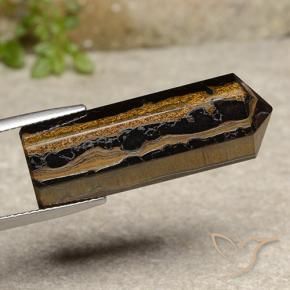 Oeil de Tigre Marron chaud naturelle Forme fantaisie, 32.91 ct, Opaque