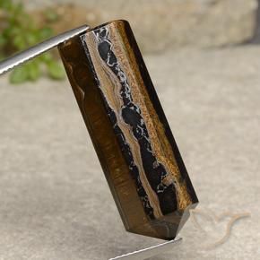 Oeil de Tigre Marron chaud naturelle Forme fantaisie, 32.91 ct, Opaque