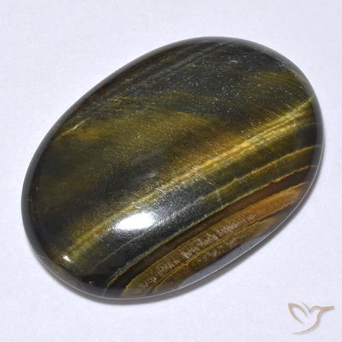 19.75ct Naturel Or Brun Œil de tigre, ovale, Opaque