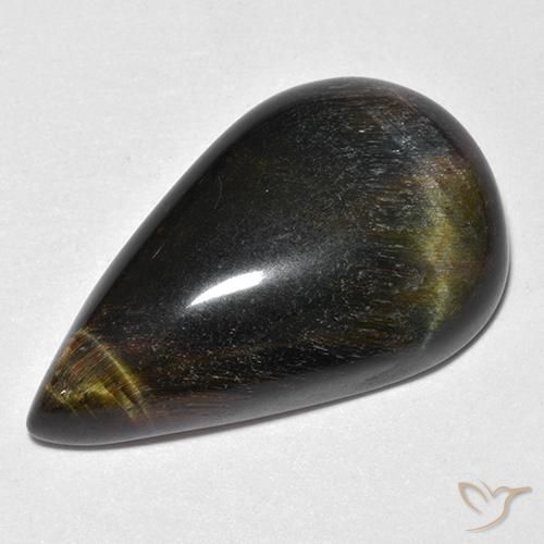 19.38ct Naturel Or Brun Œil de tigre, En forme de poire, Opaque