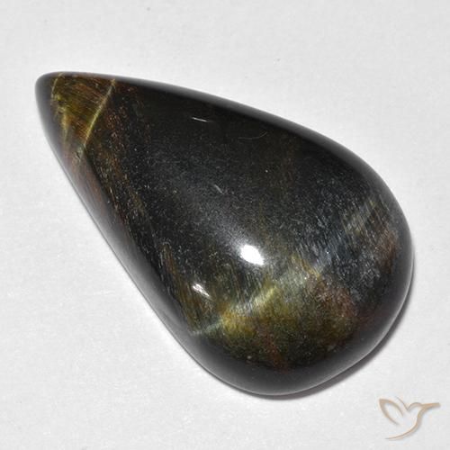 Œil de tigre Or Brun naturelle En forme de poire, 19.38 ct, Opaque