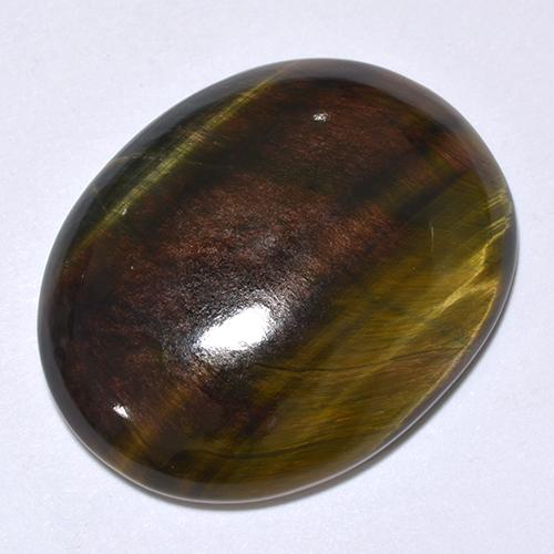 Tiger's eye multicolore naturelle coupe ovale, 24,66 ct, opaque