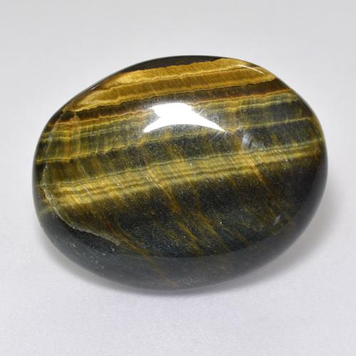 Tiger's eye multicolore naturelle coupe ovale, 12,92 ct, opaque