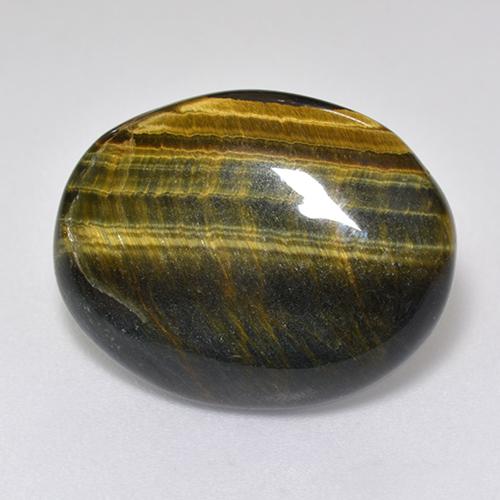 Tiger's eye multicolore naturelle coupe ovale, 12,92 ct, opaque
