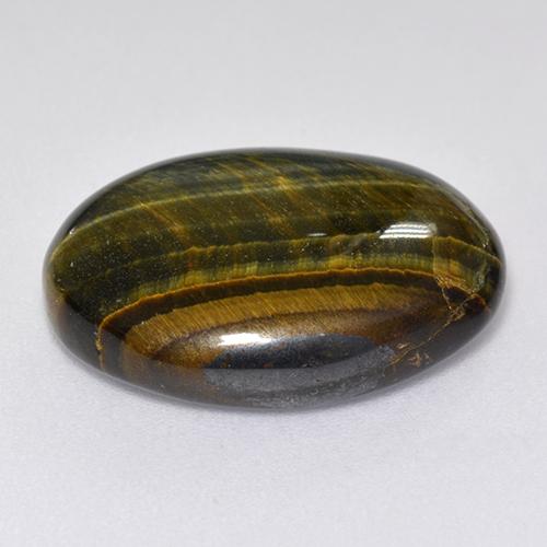 Tiger's eye multicolore naturelle coupe ovale, 12,92 ct, opaque