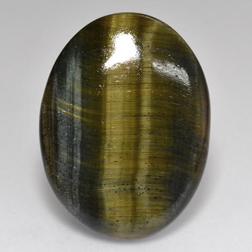 Tiger's eye multicolore naturelle coupe ovale, 18,01 ct, opaque