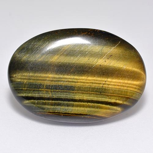 Tiger's eye marron naturelle coupe ovale, 23,65 ct, opaque