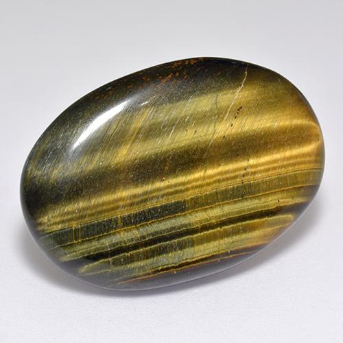 Tiger's eye marron naturelle coupe ovale, 23,65 ct, opaque