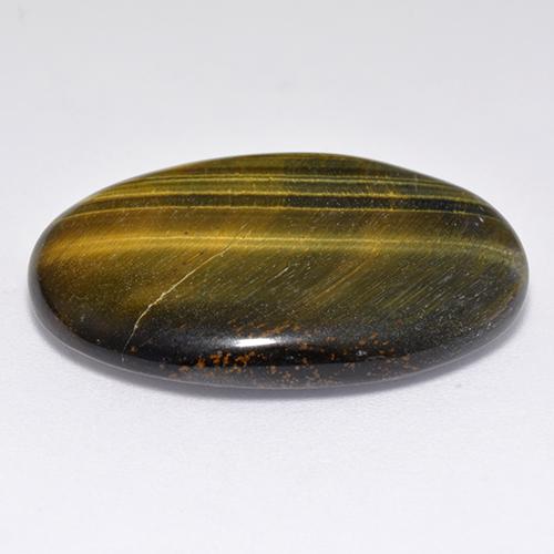 Tiger's eye marron naturelle coupe ovale, 23,65 ct, opaque