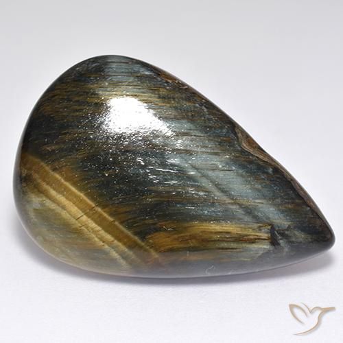 30.81ct Naturel Or Brun Œil de tigre, En forme de poire, Opaque