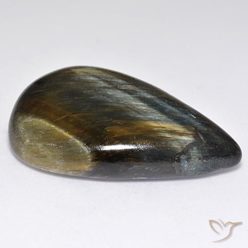 Œil de tigre Or Brun naturelle En forme de poire, 30.81 ct, Opaque