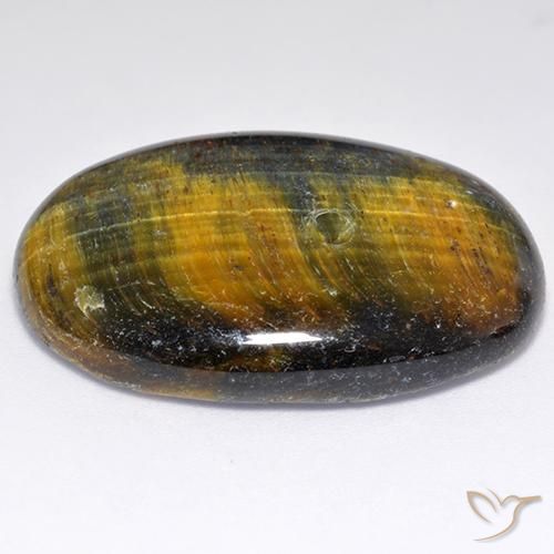 Oeil de Tigre Or Brun naturelle ovale, 47.47 ct, Opaque