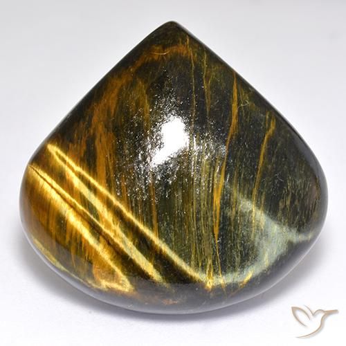 Oeil de Tigre Or Brun naturelle En forme de poire, 45.55 ct, Opaque