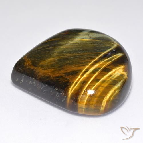 Oeil de Tigre Or Brun naturelle En forme de poire, 45.55 ct, Opaque