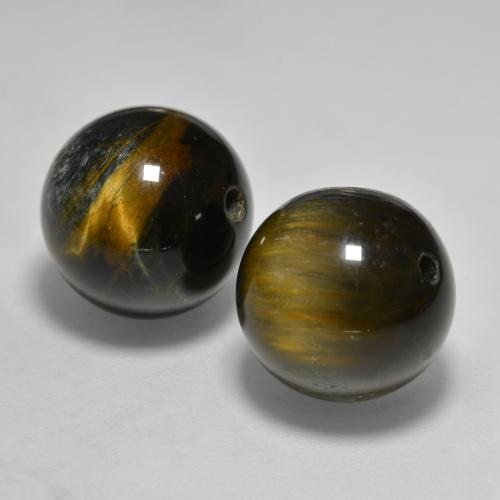 Achetez naturel 24,57ct marron tiger's eye gems, sphère / boule, en provenance inde chez gemselect. en stock, livraison internationale!