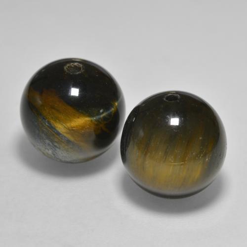 Achetez naturel 24,57ct marron tiger's eye gems, sphère / boule, en provenance inde chez gemselect. en stock, livraison internationale!