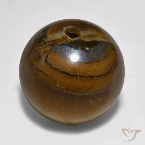 Tiger's eye marron naturelle sphère / boule, 11,89 ct, opaque