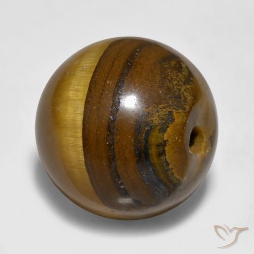 Tiger's eye marron naturelle sphère / boule, 11,89 ct, opaque