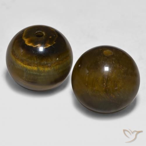 24.43ctw Naturel Brun doré Oeil de Tigre, Sphère / Boule, Opaque