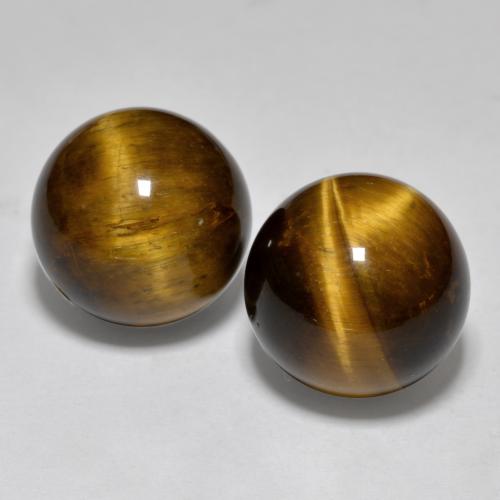 Achetez naturel 24,83ct marron œil de tigre gems, sphère / boule, en provenance inde chez gemselect. en stock, livraison internationale!