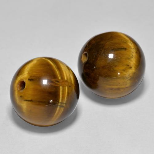 Achetez naturel 24,83ct marron œil de tigre gems, sphère / boule, en provenance inde chez gemselect. en stock, livraison internationale!