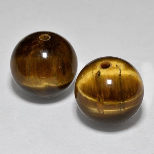 Achetez naturel 24,83ct marron œil de tigre gems, sphère / boule, en provenance inde chez gemselect. en stock, livraison internationale!