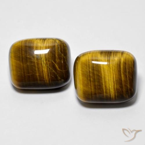 Achetez naturel 18,15ct marron tiger's eye gems, coupe coussin, en provenance thaïlande chez gemselect. en stock, livraison internationale!