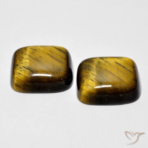 Shop natural 16.60ct Marron chaud Œil de tigre gems, Coussin, from Thaïlande at GemSelect. In stock, global shipping!