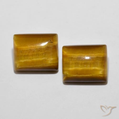 12.38ctw Naturel Marron jaunâtre Œil de tigre, Baquette, Opaque