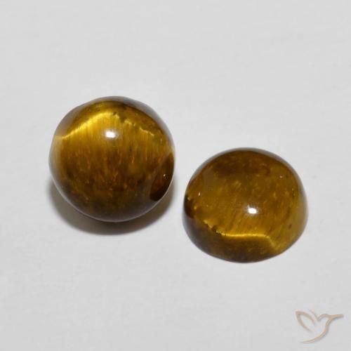 Achetez naturel 3.89ct Brun doré Oeil de Tigre gems, Coupe roude, En provenance Thaïlande chez GemSelect. En stock, livraison internationale!