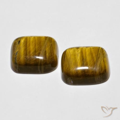 Shop natural 18.45ct Marron chaud Œil de tigre gems, Coussin, from Thaïlande at GemSelect. In stock, global shipping!
