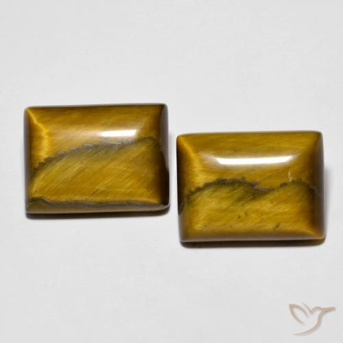 19.57ctw Naturel Brun doré Œil de tigre, Baquette, Opaque