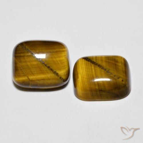 Shop natural 18.10ct Marron jaunâtre Œil de tigre gems, Coussin, from Thaïlande at GemSelect. In stock, global shipping!