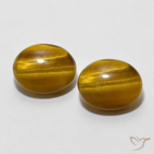 5.46ctw Naturel Marron chaud Œil de tigre, ovale, Opaque