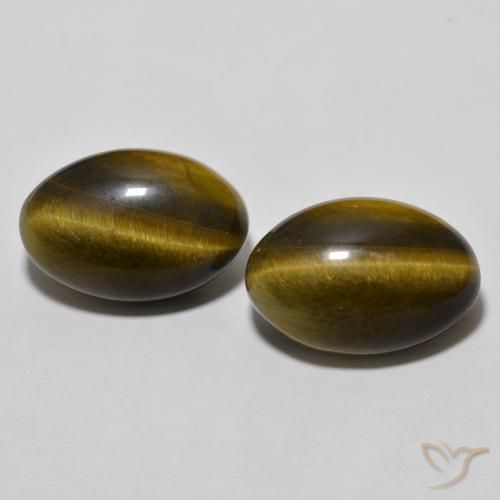 7.71ctw Naturel Brun moyen Œil de tigre, ovale, Opaque